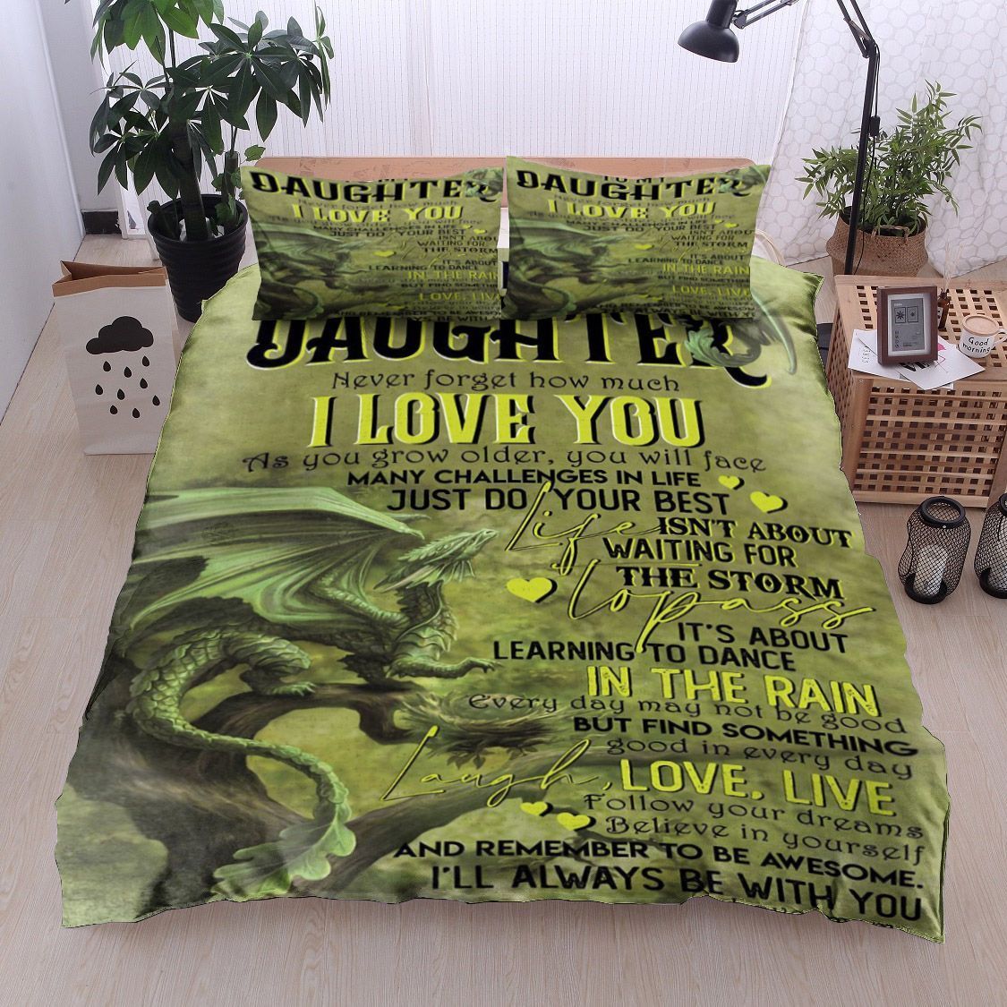 Dragon To My Daughter Love Mom Bedding Set