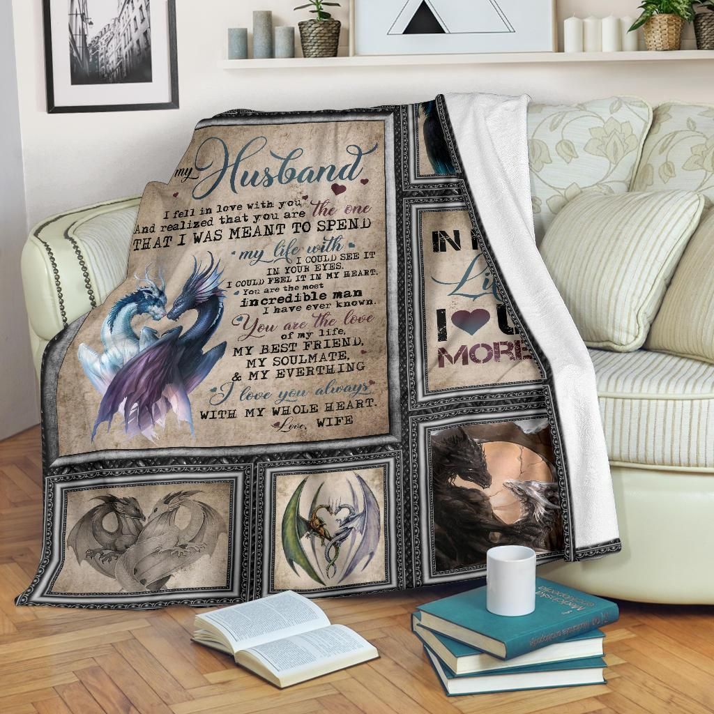 Dragon To My Husband Sherpa Fleece Blanket