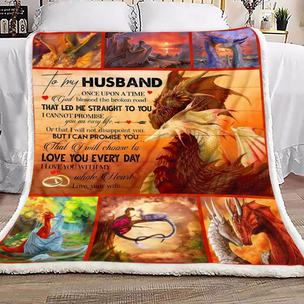 Dragon To My Husband Love You Fleece Blanket