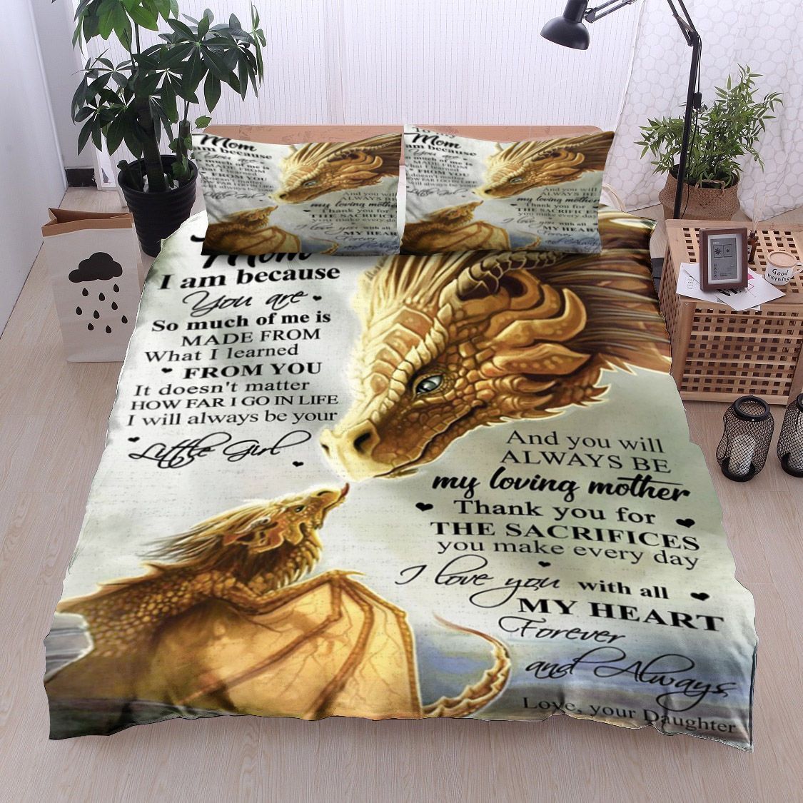 Dragon To My Mom Love Your Daughter Bedding Set