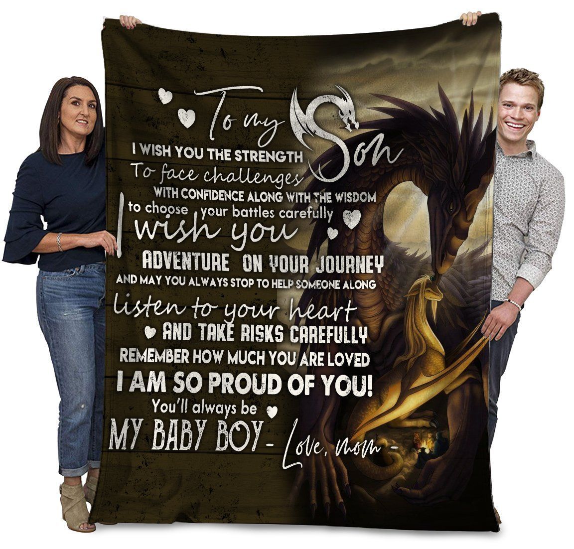 Dragon To My Son I Wish You The Streght To Face Challenges Fleece Blanket