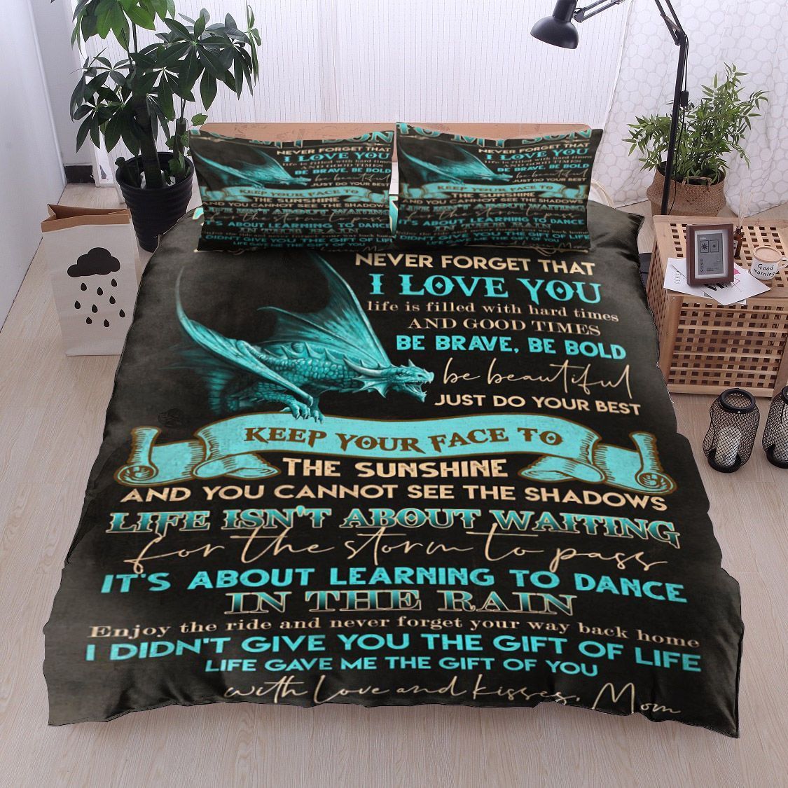 Dragon To My Son Kisses Mom Bedding Set