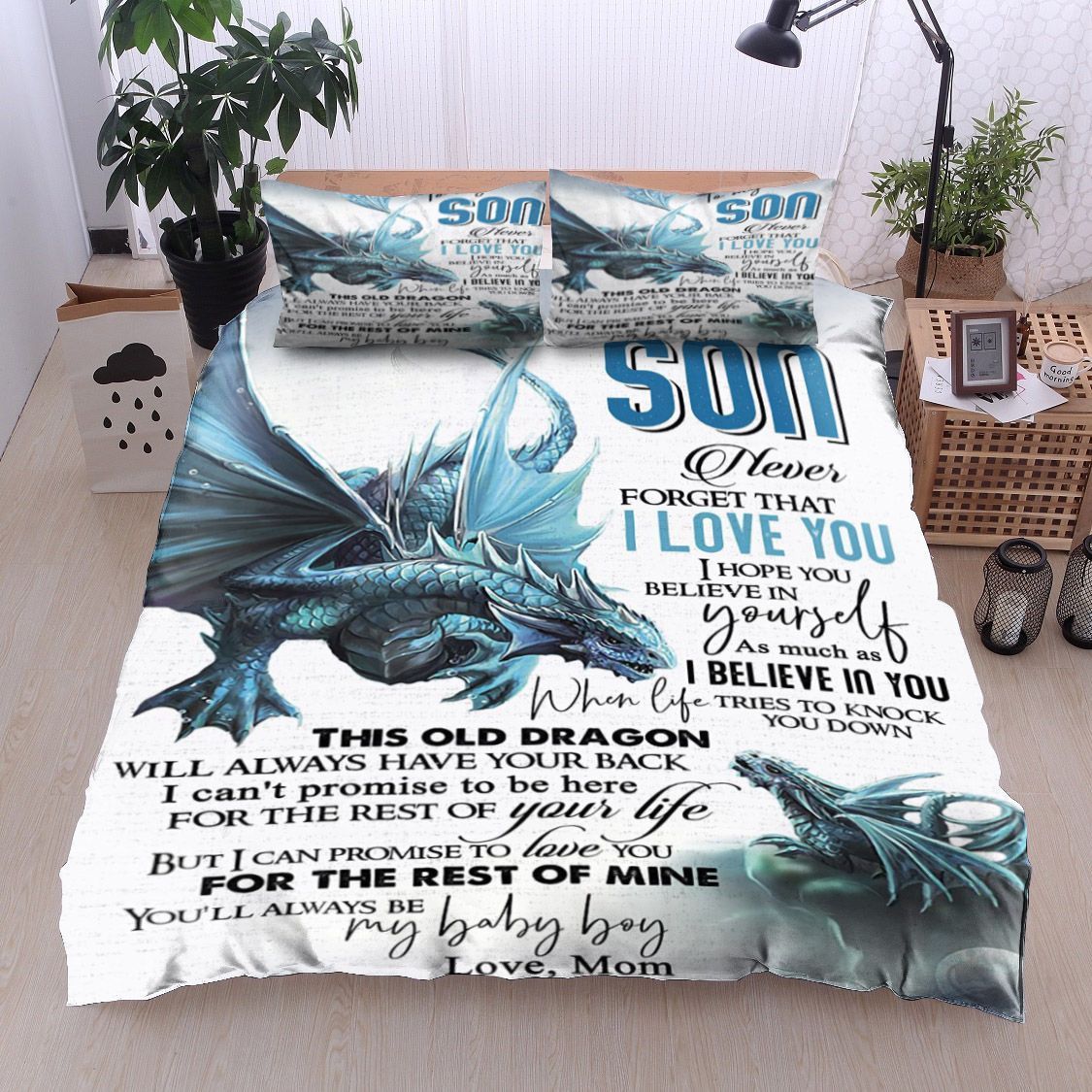 Dragon To My Son Love Mom Bedding Set