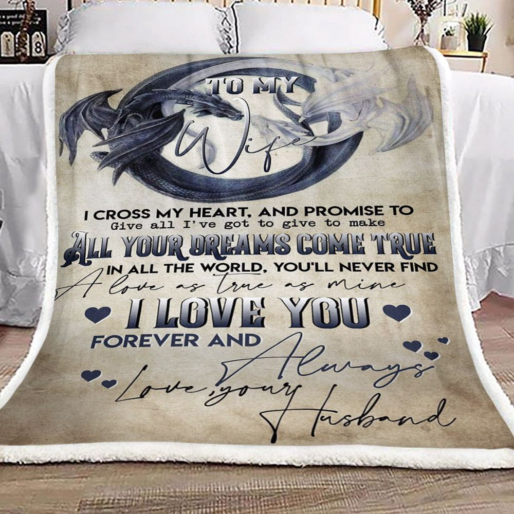 Dragon To My Wife Sherpa Fleece Blanket