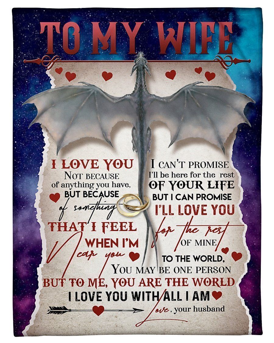 Dragon To My Wife I Love You With All I Am Fleece Blanket
