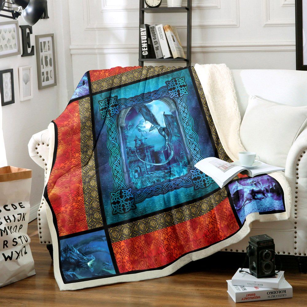 Dragon Sherpa Fleece Blanket