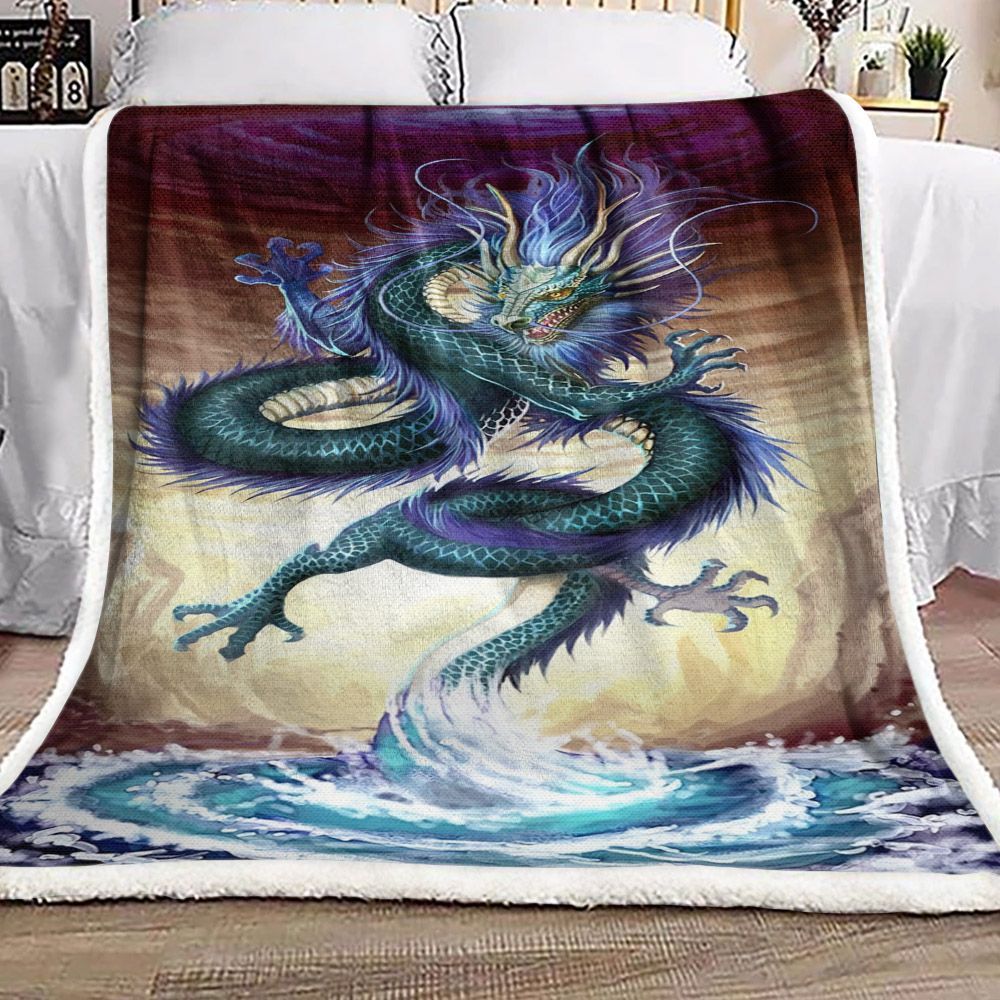 Dragon Sherpa Fleece Blanket