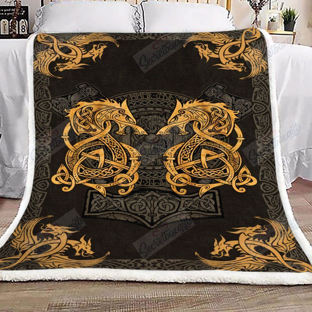 Dragon Viking Celtics Fleece Blanket