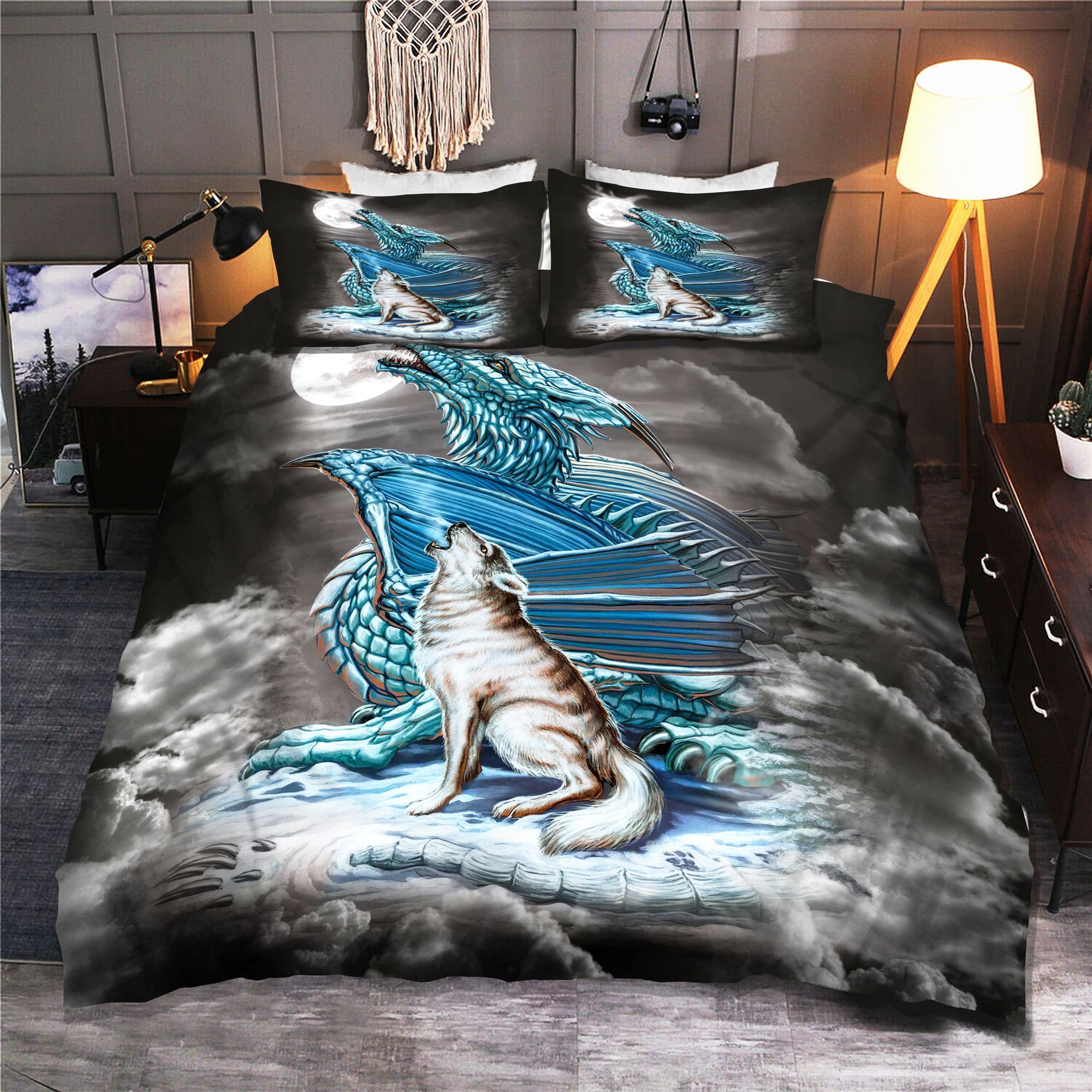 Dragon Wolf Bedding Set