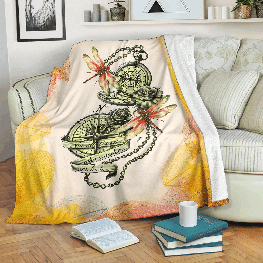 Dragonflies Art Sherpa Fleece Blanket
