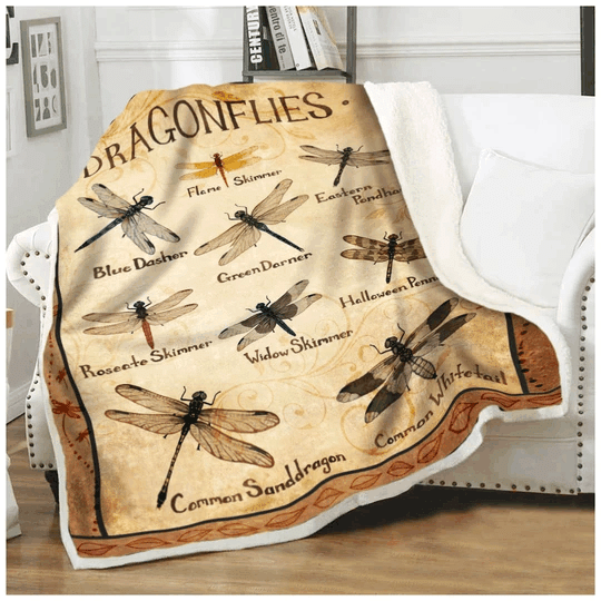 Dragonflies Sherpa Fleece Blanket