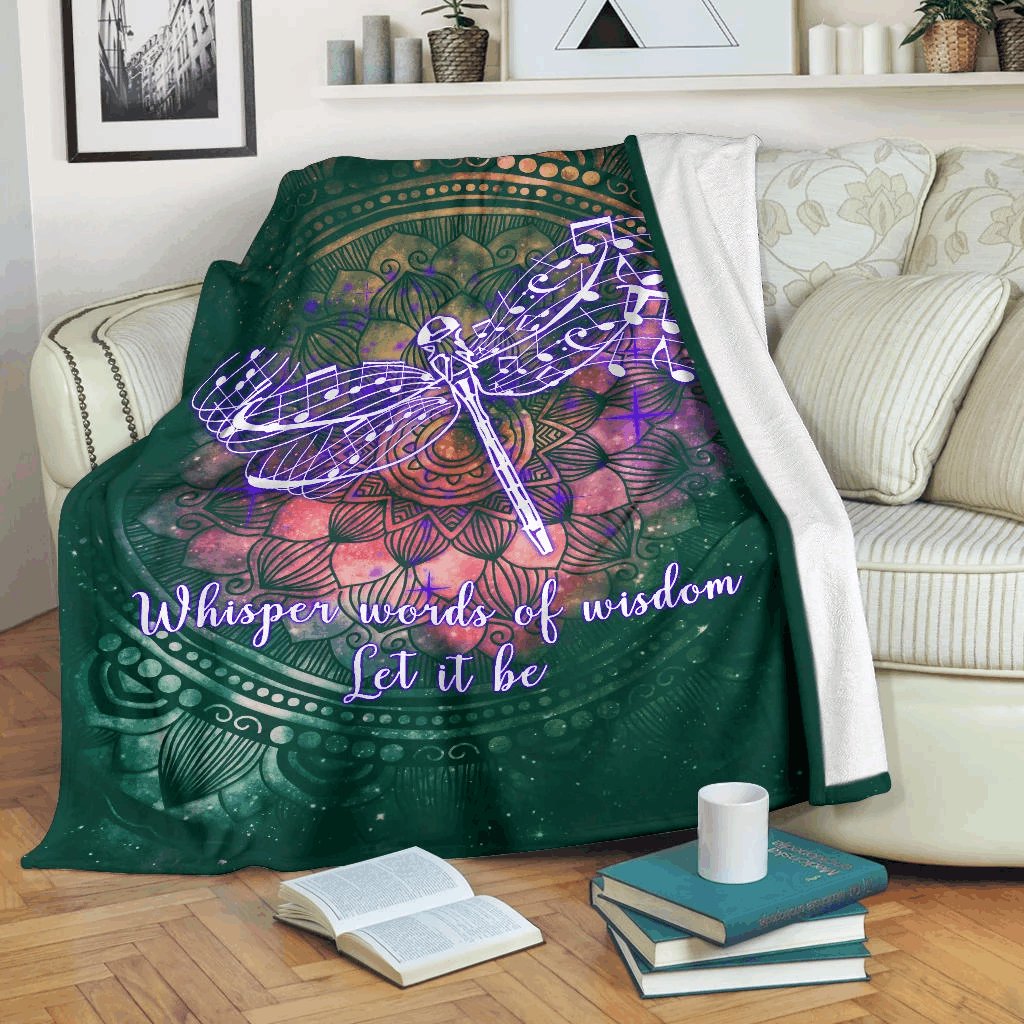 Dragonflies Let It Be Sherpa Fleece Blanket