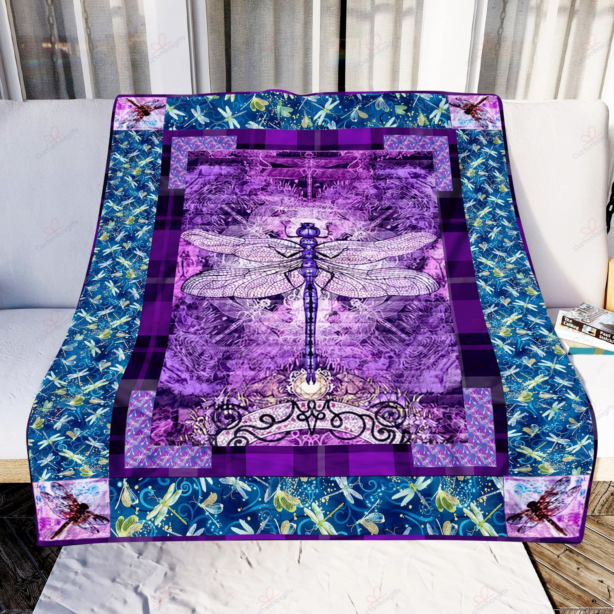 Dragonfly 13 Sherpa Fleece Blanket