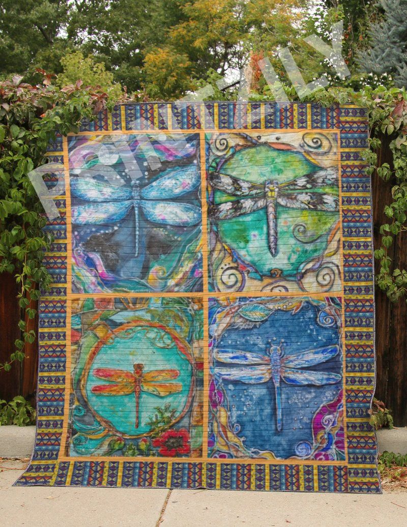 Dragonfly 4 Seasons Dragonfly Quilt Blanket Christmas Gift Dhc04011317Dd