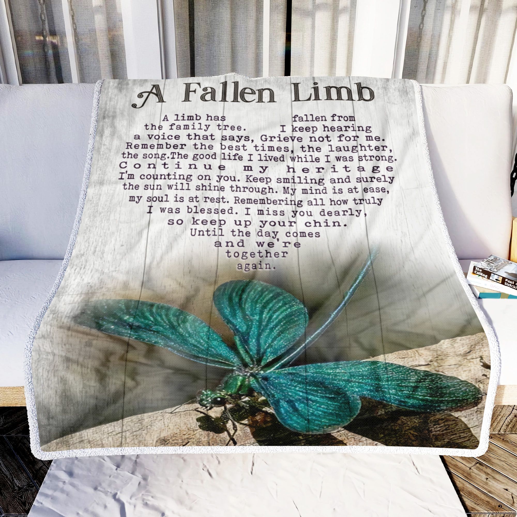 Dragonfly A Fallen Limb Fleece Blanket