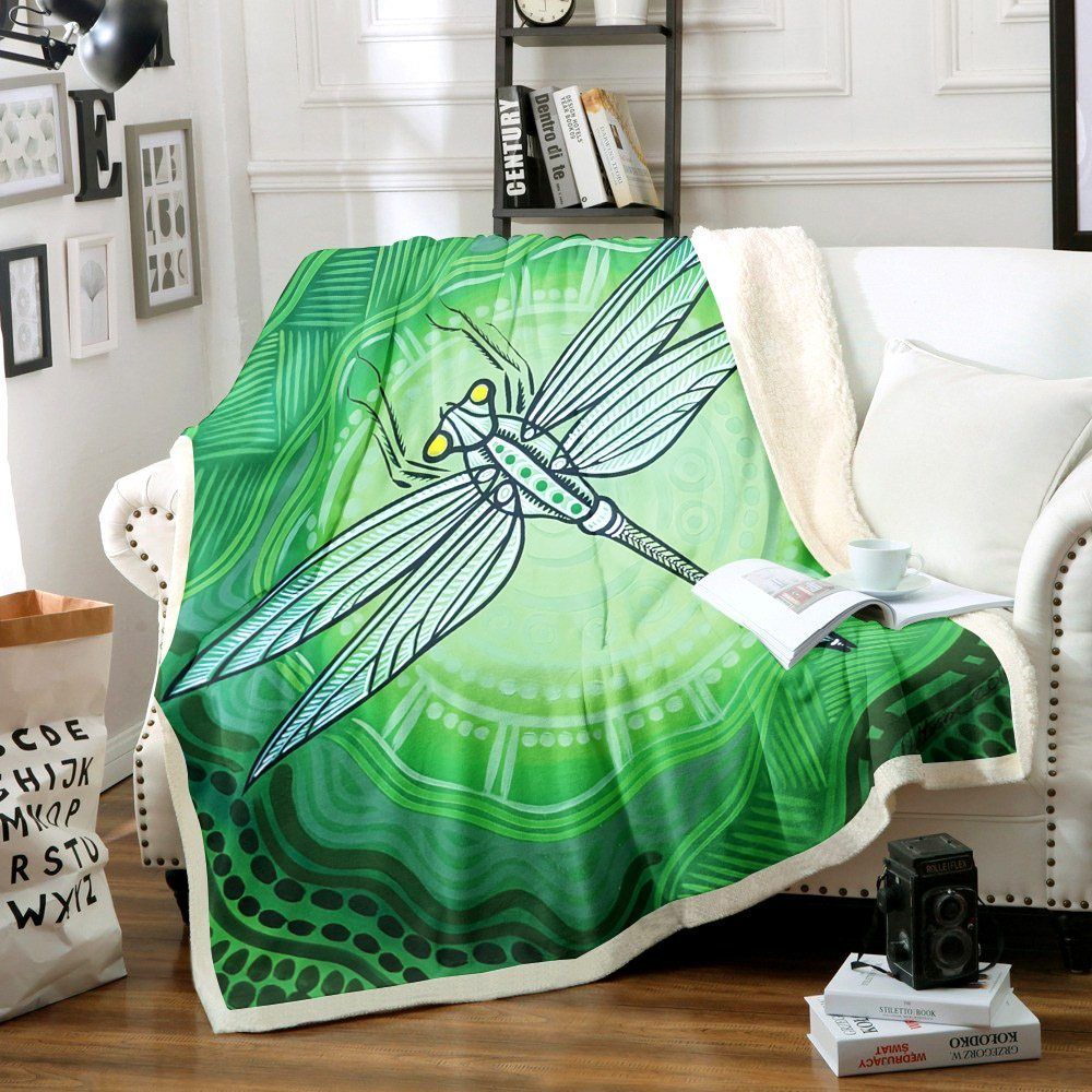 Dragonfly Sherpa Fleece Blanket