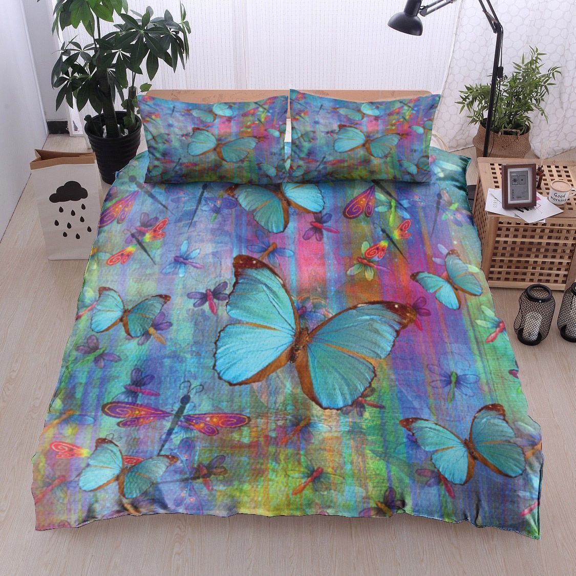 Dragonfly And Butterflies Bedding Set