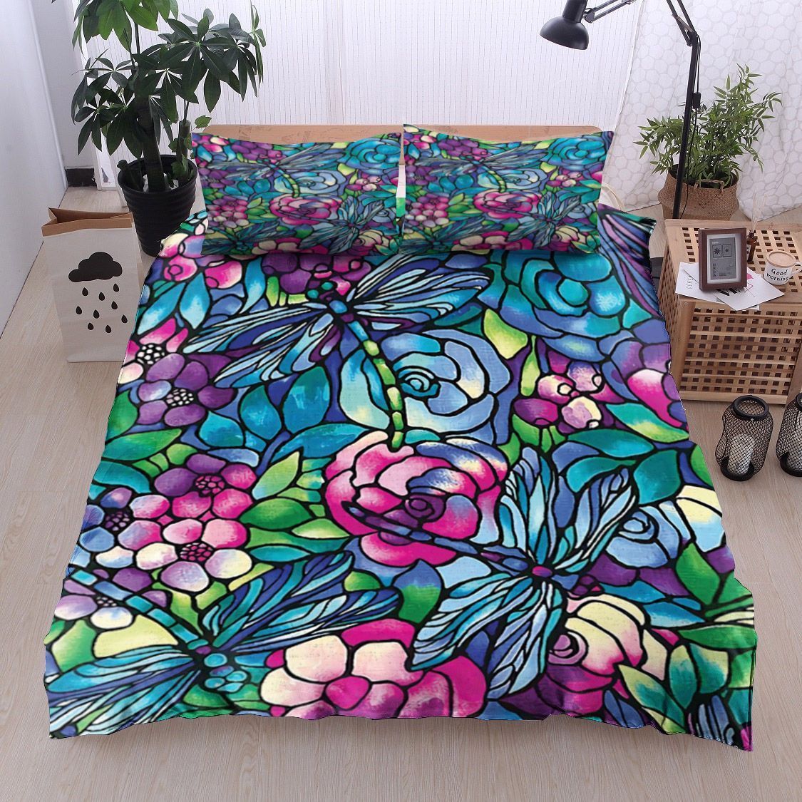 Dragonfly And Flower Bedding Set
