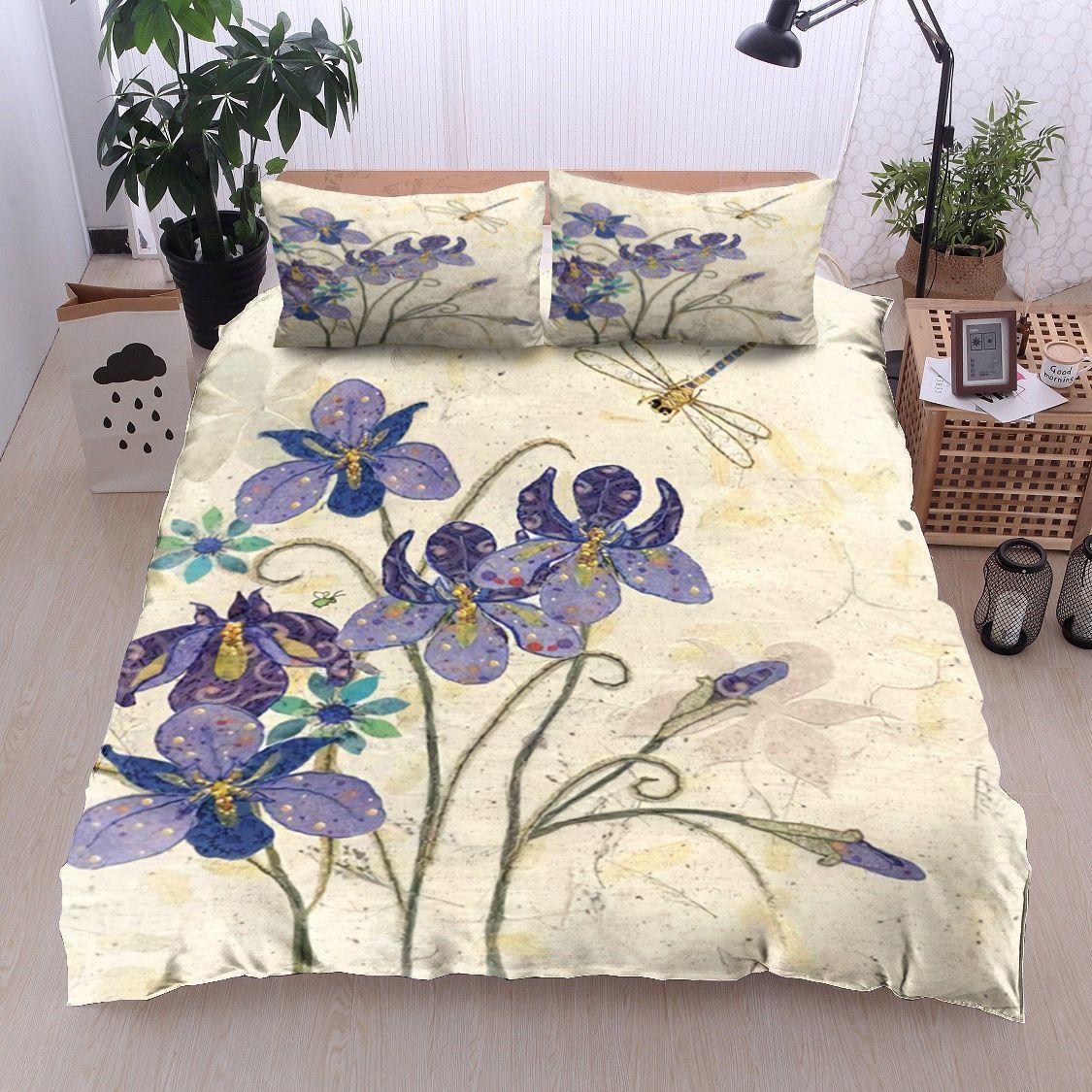 Dragonfly And Flower Bedding Set