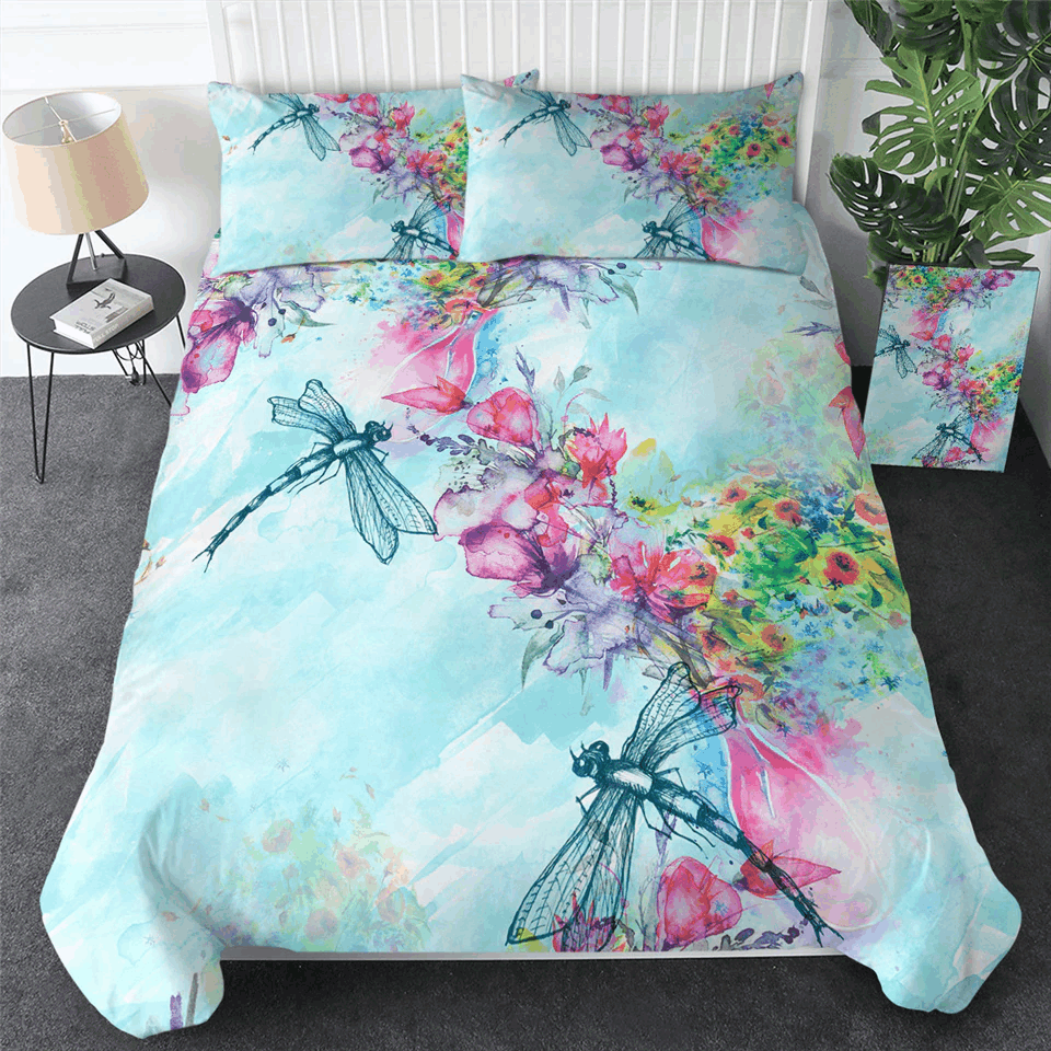 Dragonfly And Flower Bedding Set