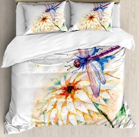 Dragonfly And Flower Bedding Set