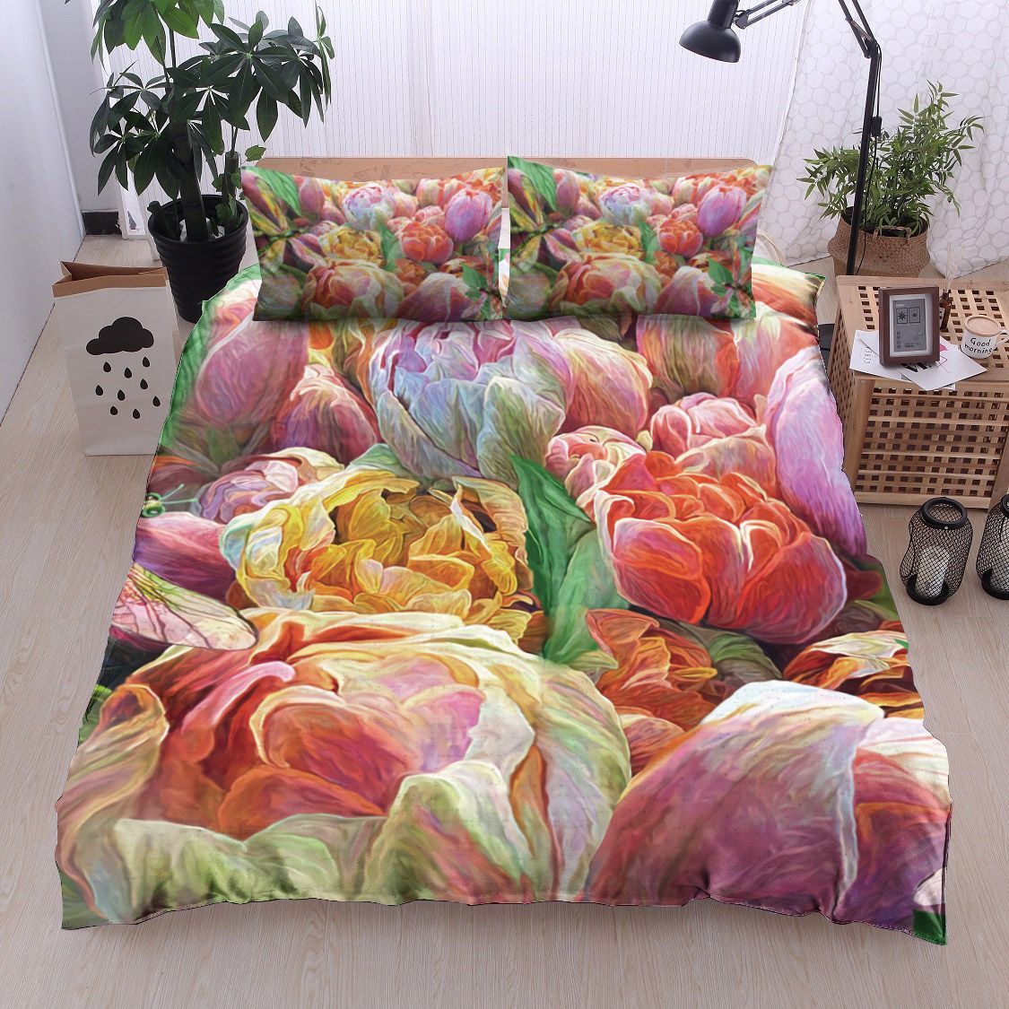 Dragonfly And Tulip Bedding Set