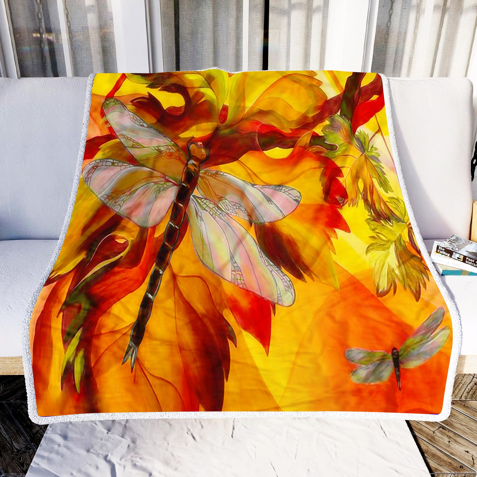 Dragonfly Art Fleece Blanket
