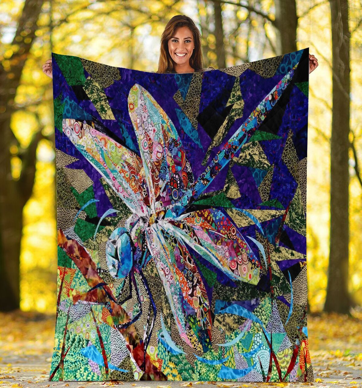 Dragonfly Beauty Sherpa Fleece Blanket