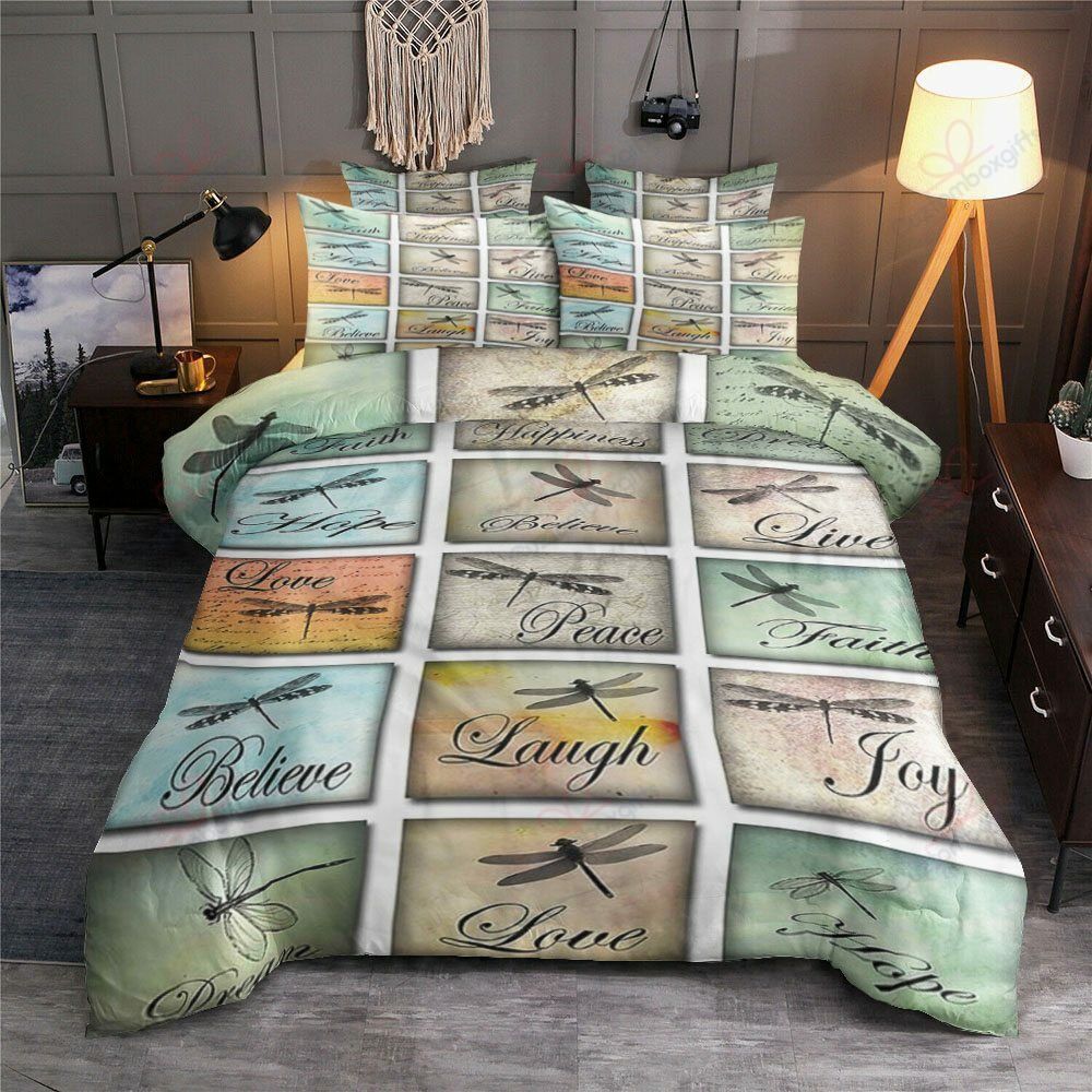 Dragonfly Believe Laugh Love Hope Bedding Set