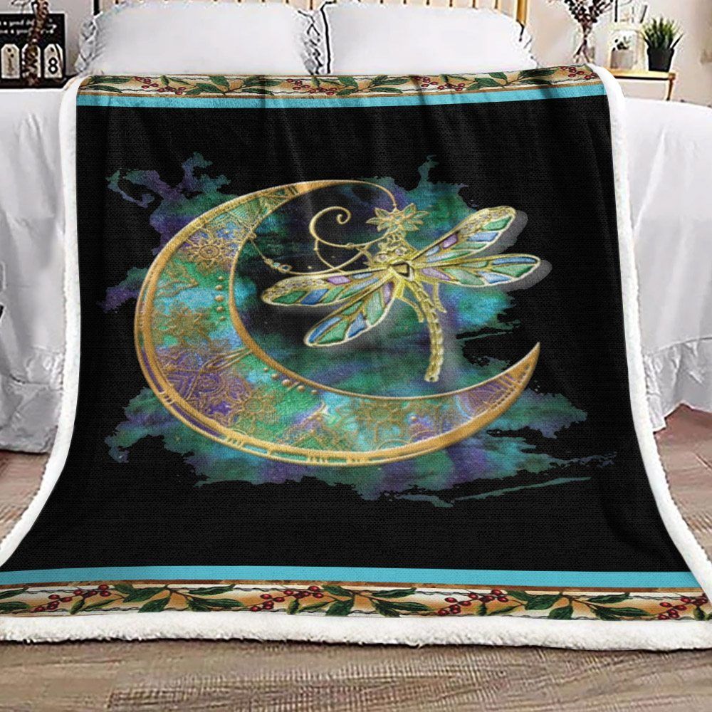 Dragonfly Sherpa Fleece Blanket