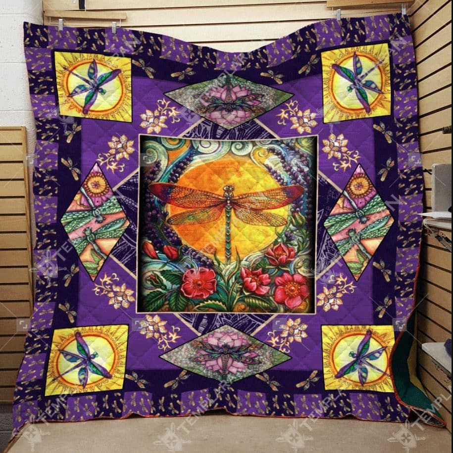Dragonfly Born To Fly Quilt Blanket Dhc04011952Dd