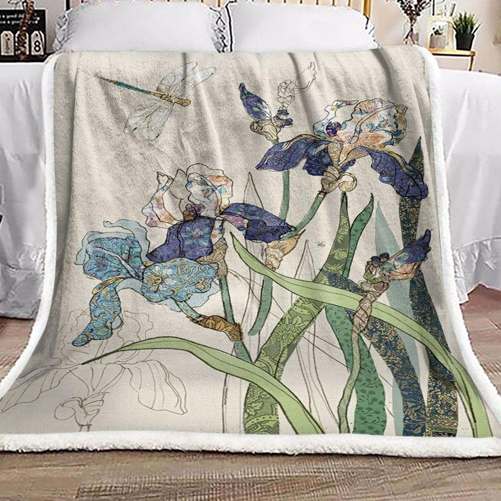 Dragonfly Sherpa Fleece Blanket