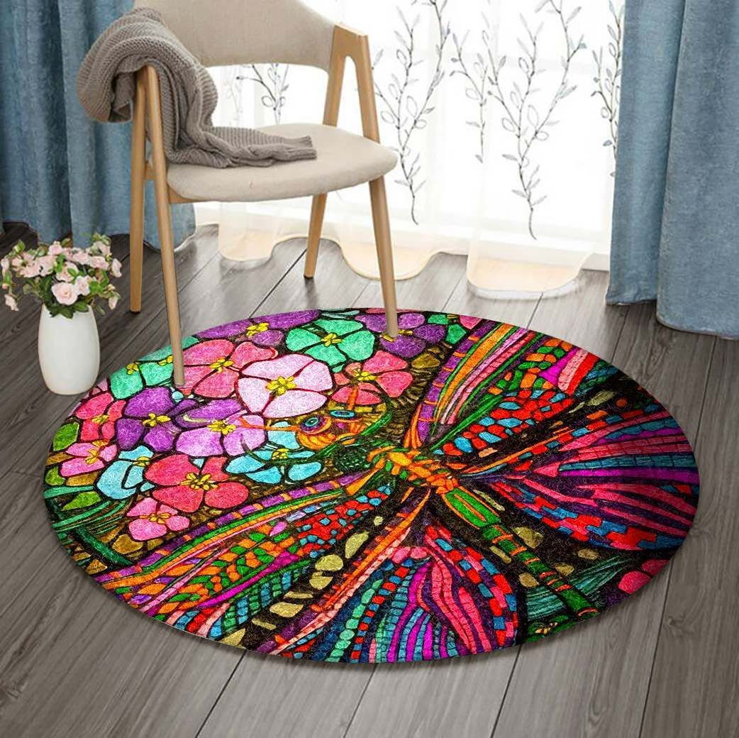Dragonfly Round Carpet