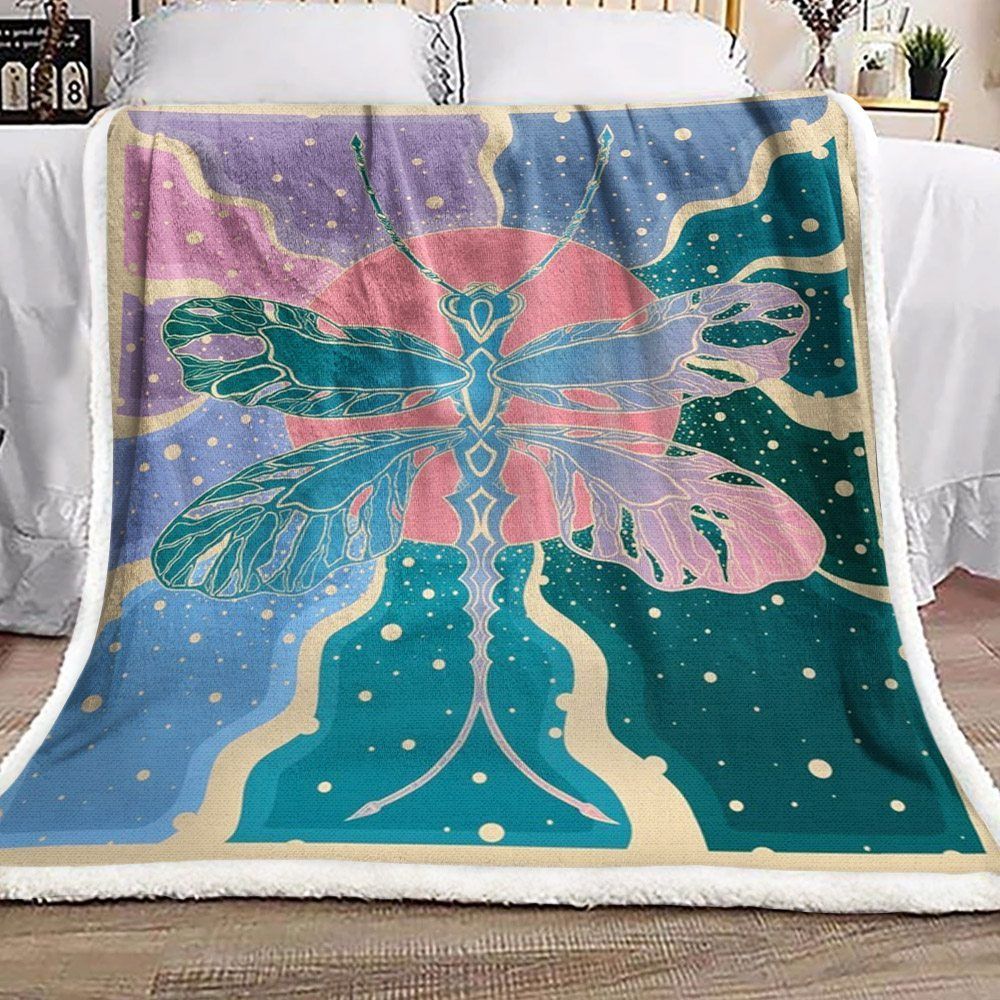 Dragonfly Sherpa Fleece Blanket