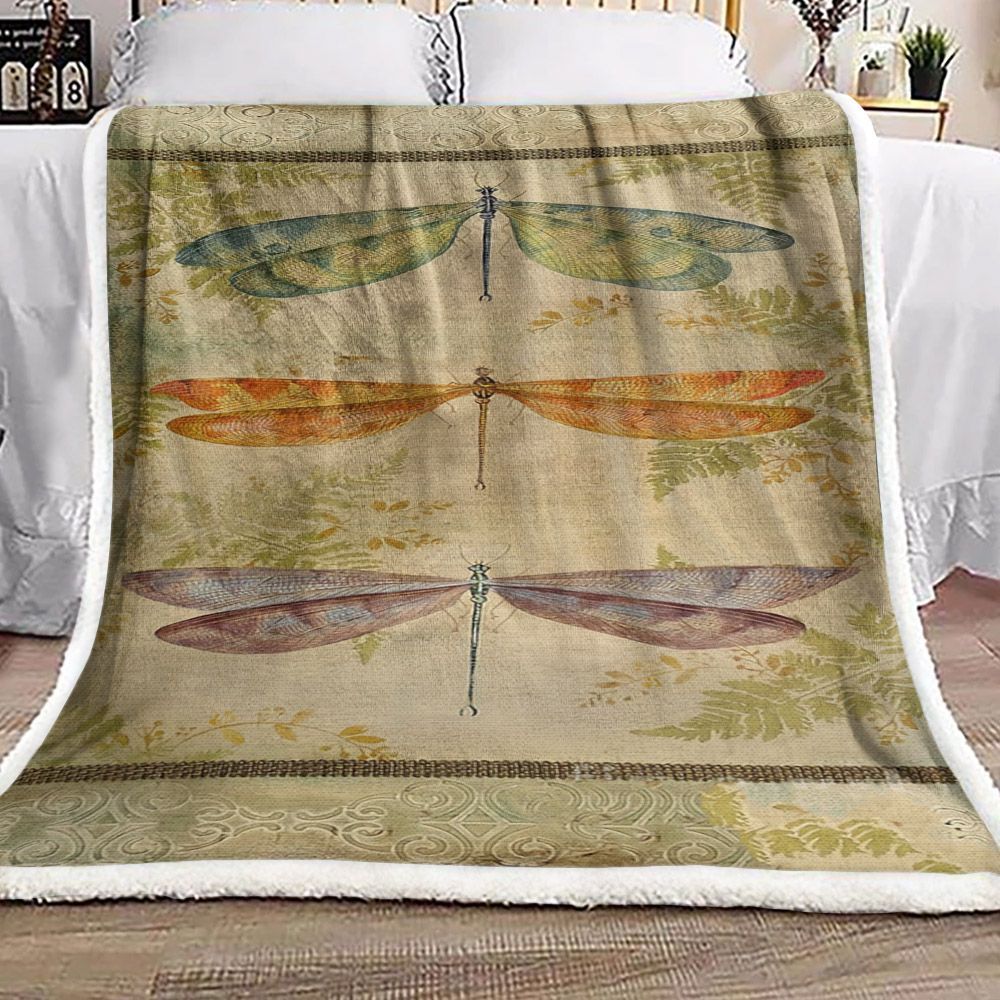 Dragonfly Sherpa Fleece Blanket