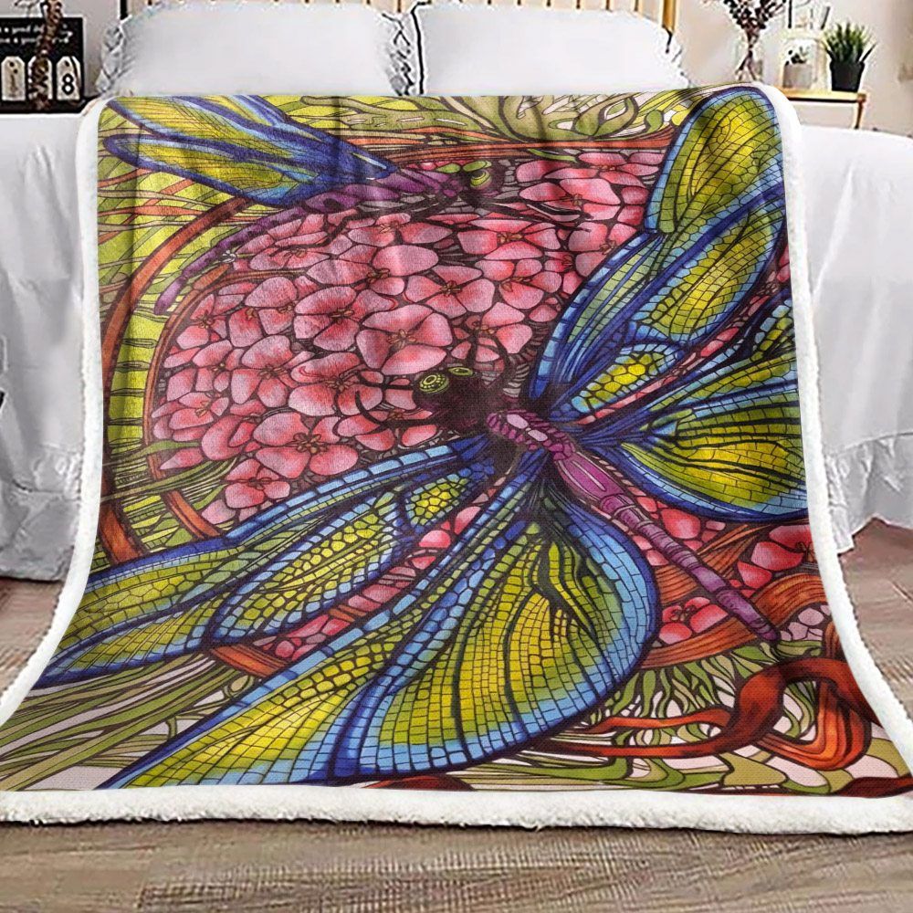 Dragonfly Sherpa Fleece Blanket