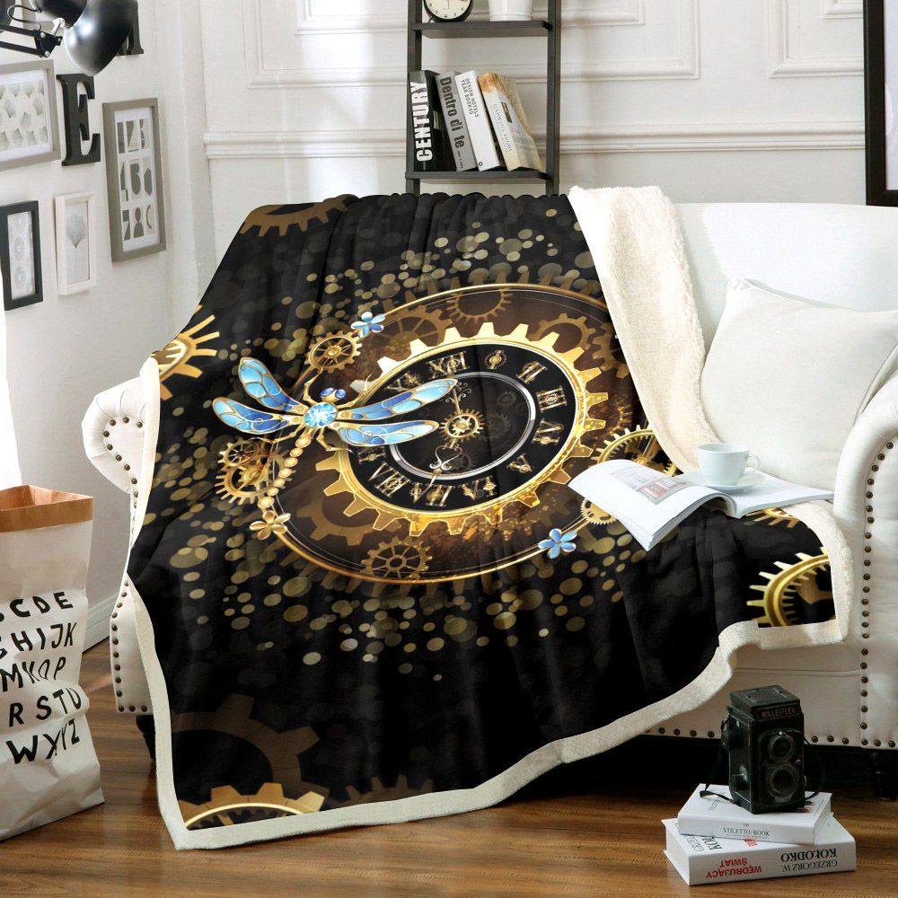 Dragonfly Sherpa Fleece Blanket