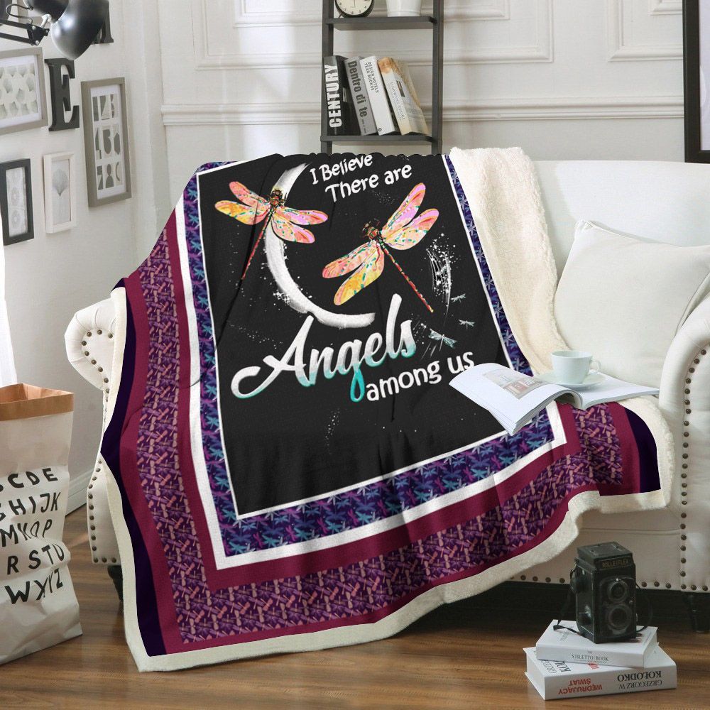 Dragonfly Sherpa Fleece Blanket