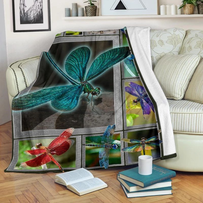 Dragonfly Sherpa Fleece Blanket
