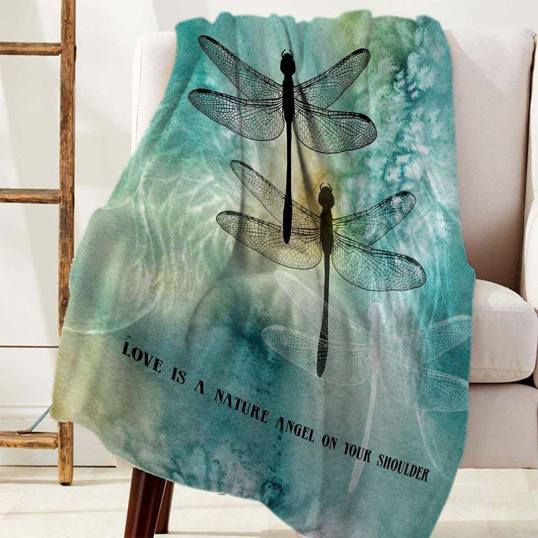 Dragonfly Sherpa Fleece Blanket
