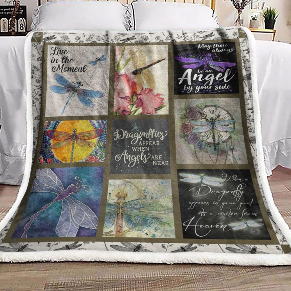 Dragonfly Sherpa Fleece Blanket
