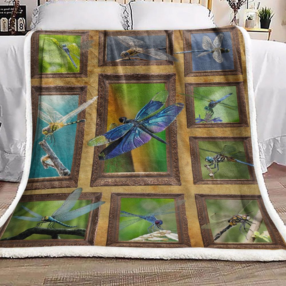 Dragonfly Sherpa Fleece Blanket