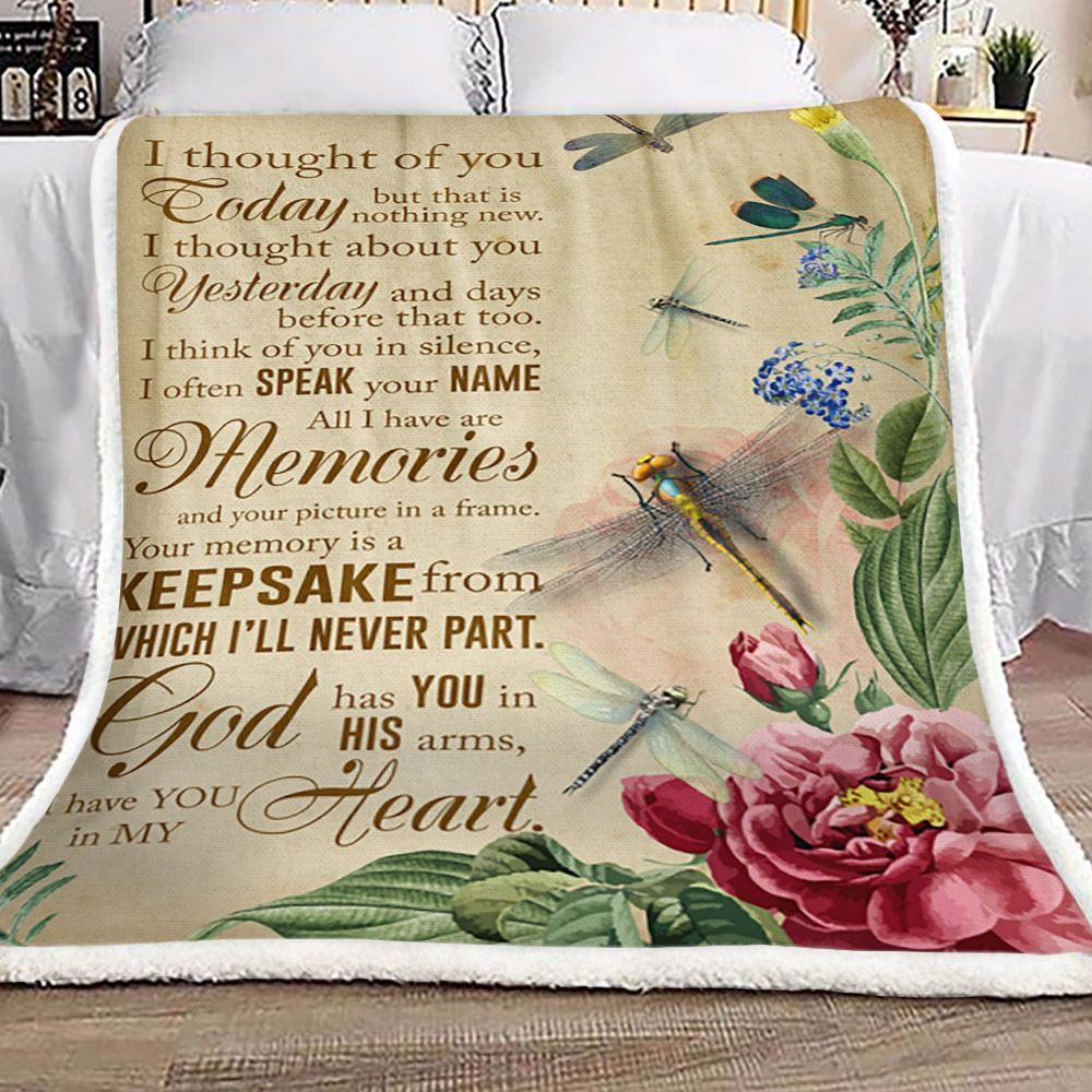 Dragonfly Sherpa Fleece Blanket