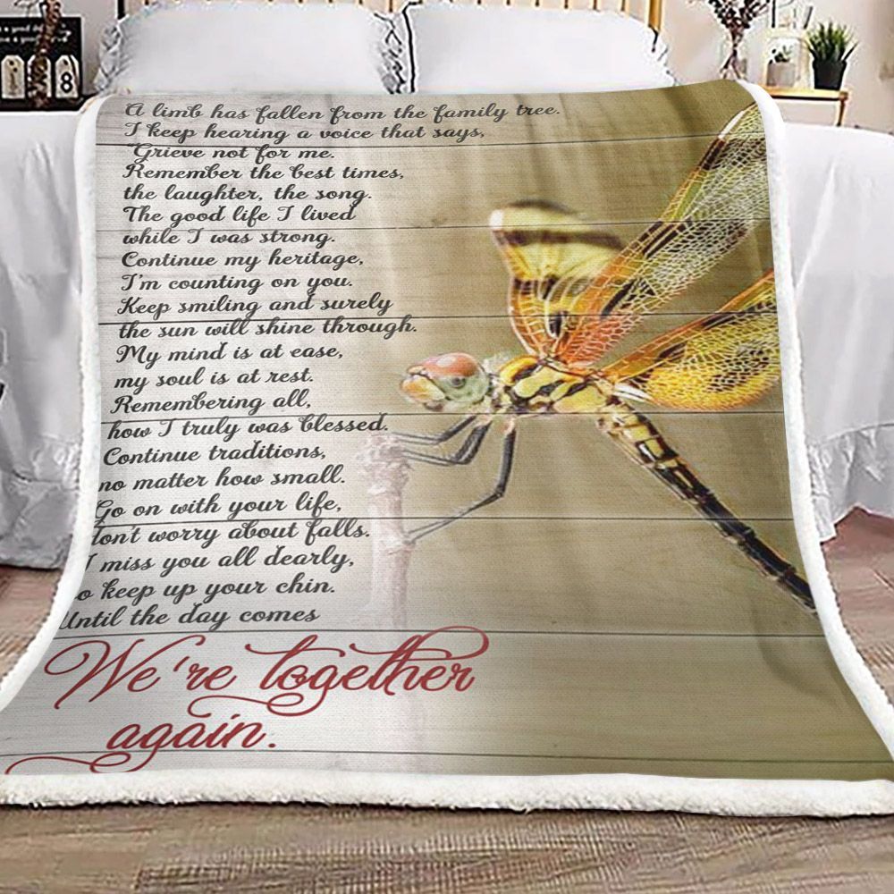 Dragonfly Sherpa Fleece Blanket