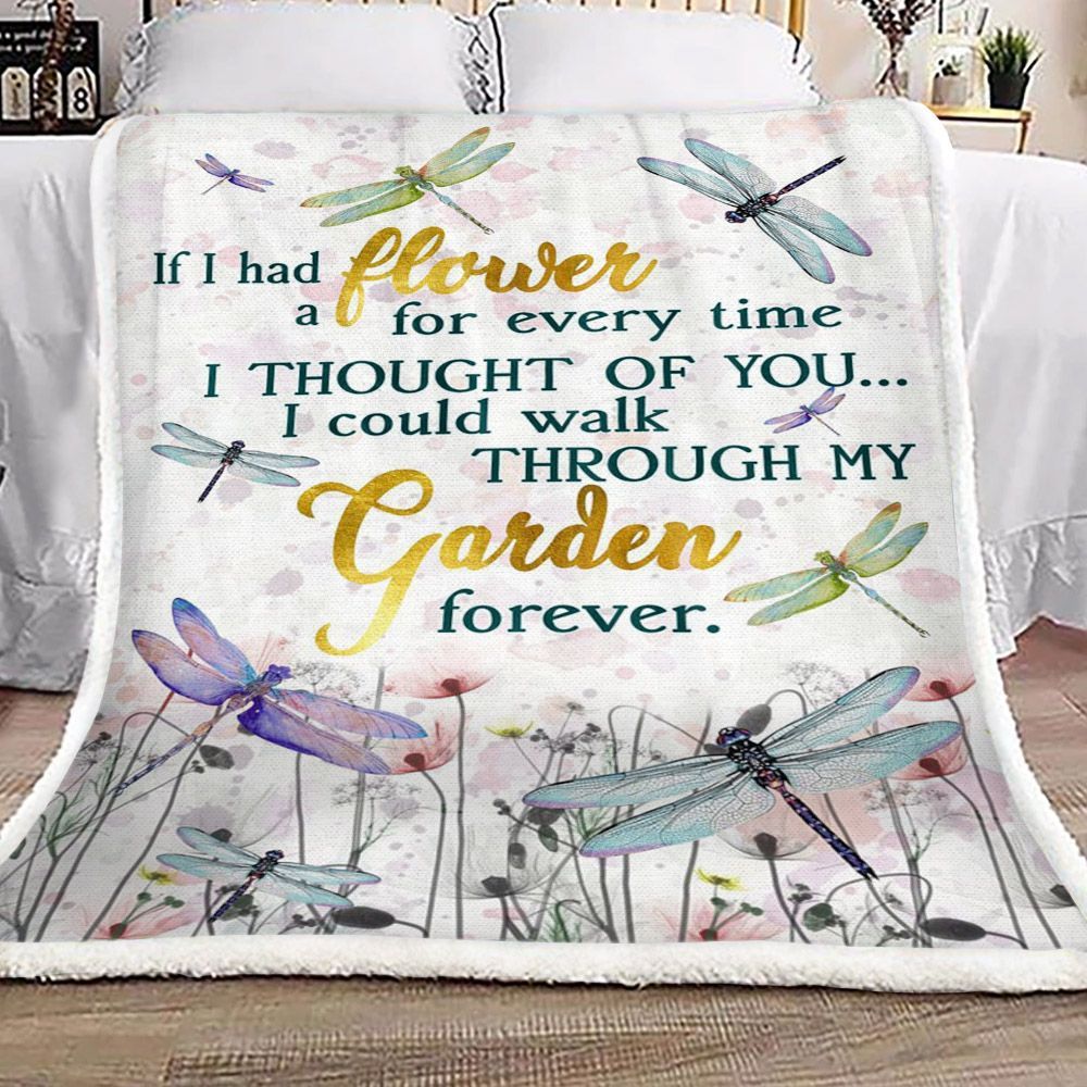 Dragonfly Sherpa Fleece Blanket