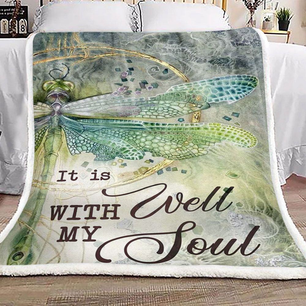 Dragonfly Sherpa Fleece Blanket