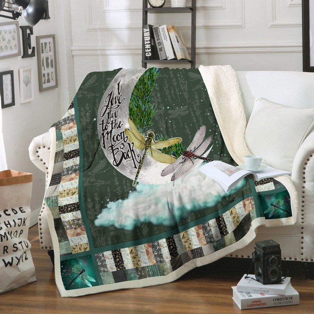 Dragonfly Sherpa Fleece Blanket