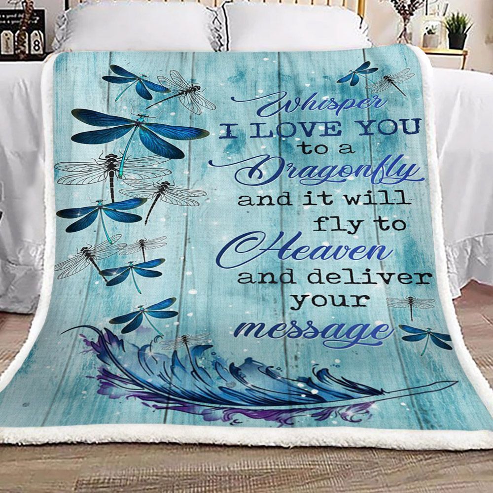 Dragonfly Sherpa Fleece Blanket