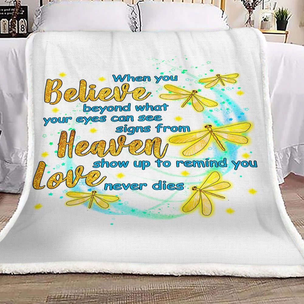 Dragonfly Sherpa Fleece Blanket