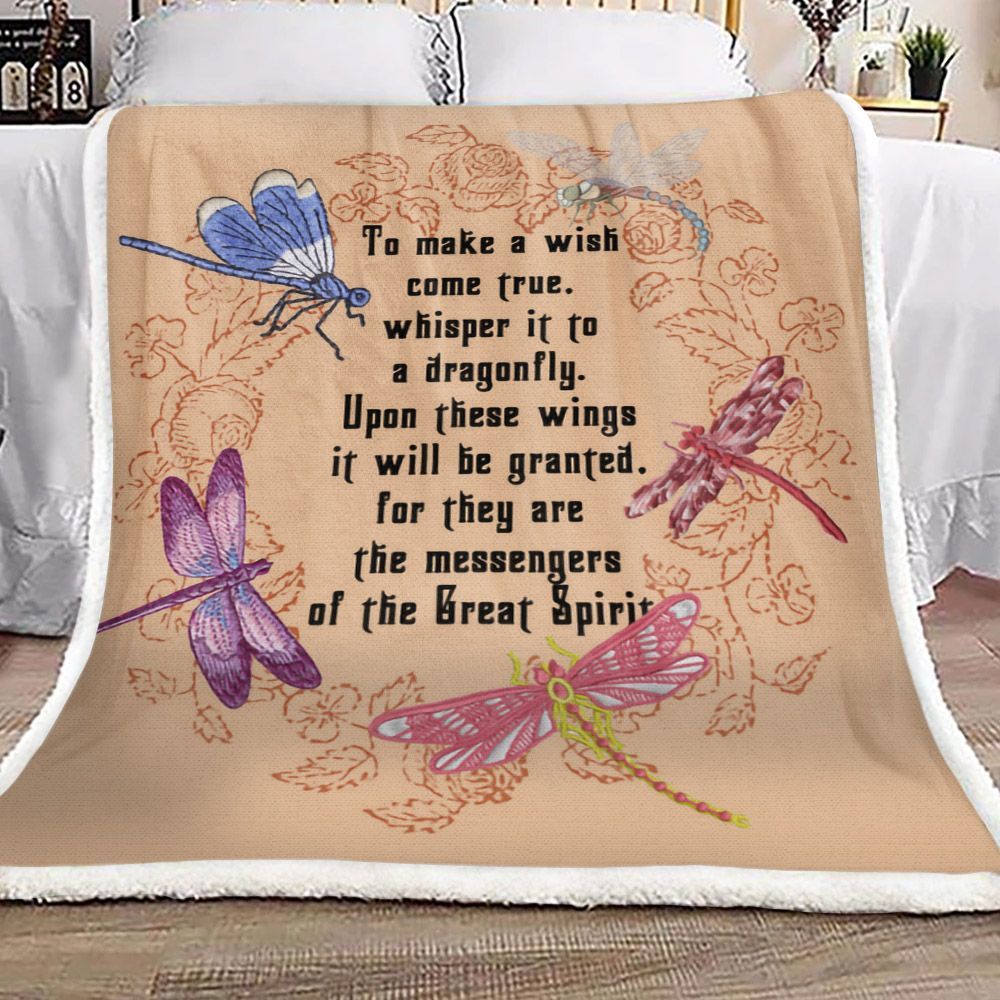Dragonfly Sherpa Fleece Blanket